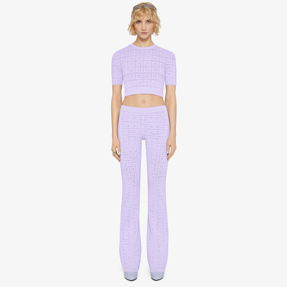 Givenchy 4G jacquard flared pants - LAVENDER - NEW WITH TAGS
